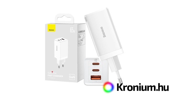 Baseus GaN5 Pro 2xUSB-C + USB (65W)