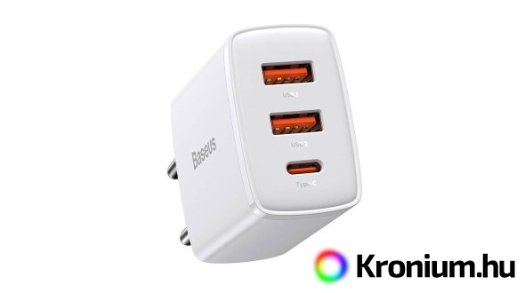 Baseus hálózati adapter USB-C + 2x USB-A (30W)