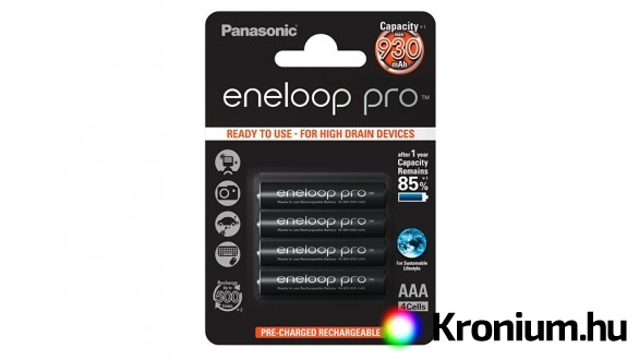 Panasonic Eneloop Pro AAA NiMH 4 db