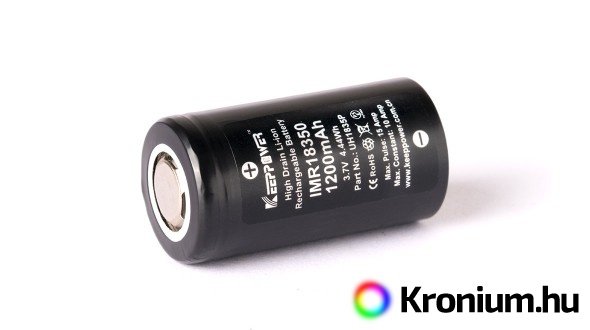 Tölthető akkumulátor Keeppower 18350 1200 mAh (Li-Ion)