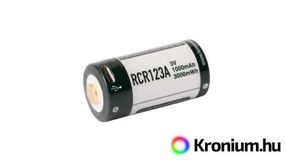 USB akkumulátor Keeppower RCR123A 3V 1000 mAh (Li-Ion)