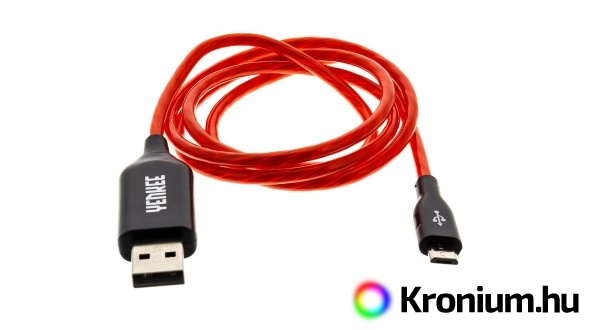 Mikro-USB kábel LED háttérvilágítással 100 cm