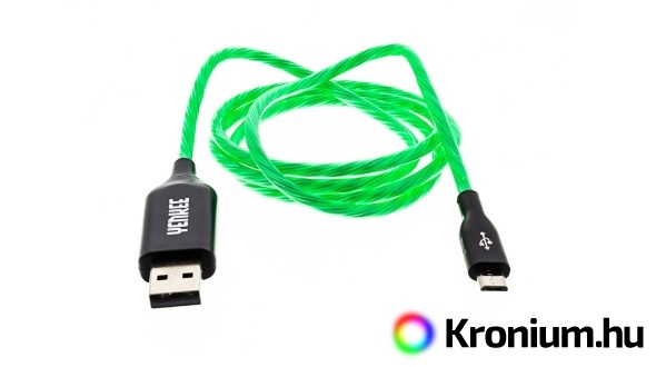 Mikro-USB kábel LED háttérvilágítással 100 cm