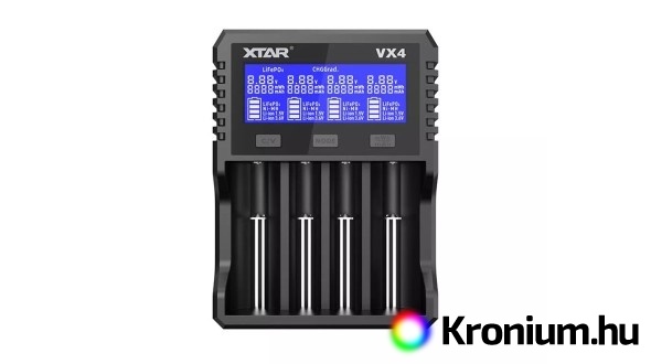 Négycsatornás USB töltő VX4 (Li-ion, NiMH)