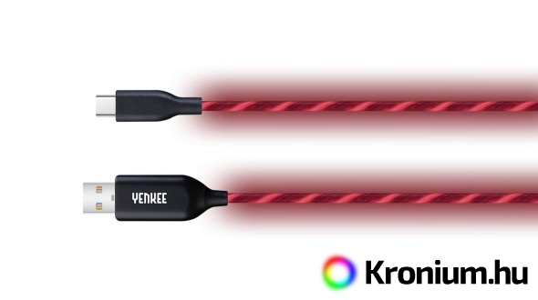 USB-C kábel 100 cm LED-es háttérvilágítással