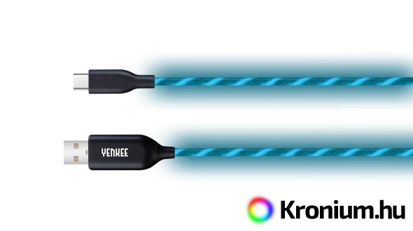 USB-C kábel 100 cm LED-es háttérvilágítással