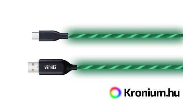 USB-C kábel 100 cm LED-es háttérvilágítással