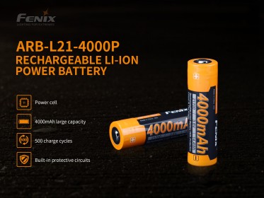 Nagyfeszültségű akkumulátor Fenix 21700 4000 mAh (Li-Ion)