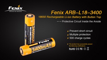 Fenix 18650 3400 mAh tölthető akkumulátor (Li-Ion)