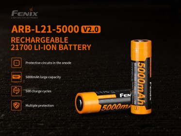 Tölthető akkumulátor Fenix 21700 5000 mAh (Li-Ion)