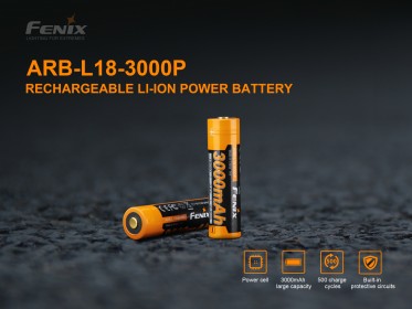 Nagyáramú akkumulátor Fenix 18650 3000 mAh (Li-Ion)