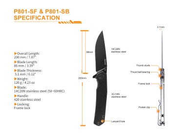 Ruike P801-SF kés