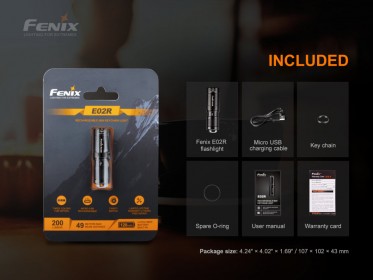 Fenix E02R újratölthető kulcstartós zseblámpa