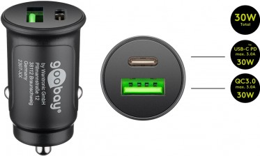 30W-os gyorstöltő USB autóadapter
