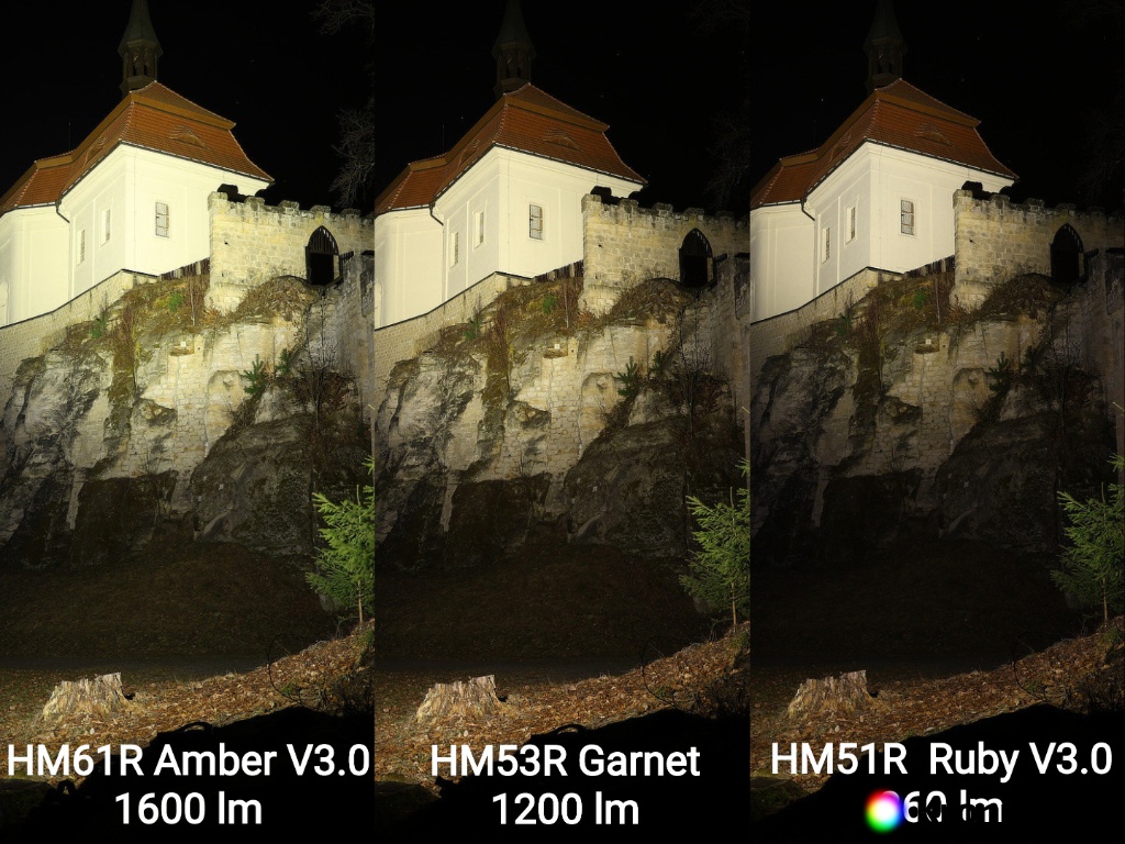Fehér fény bemutatása a Fenix HM61R Amber V3.0 fejlámpánál